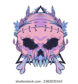 Skull head Illustration Art Horror vector