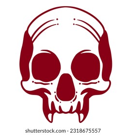 Skull head illustration art logo mascot design