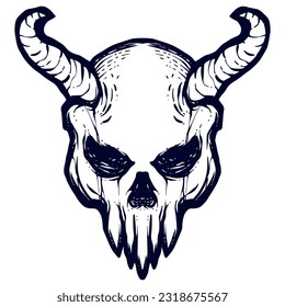 Skull head illustration art logo mascot design
