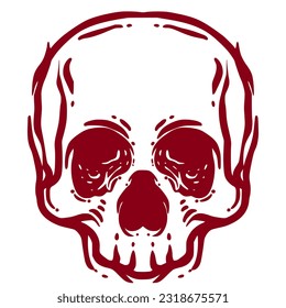 Skull head illustration art logo mascot design