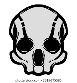 Skull head illustration art logo mascot design