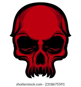 Skull head illustration art logo mascot design