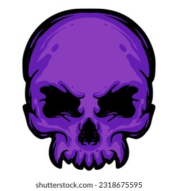 Skull head illustration art logo mascot design