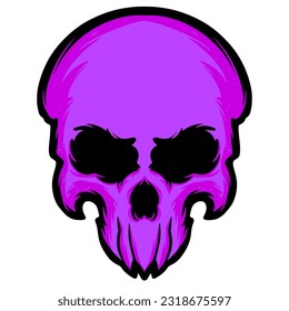 Skull head illustration art logo mascot design