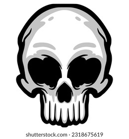 Skull head illustration art logo mascot design