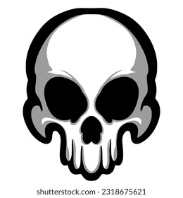 Skull head illustration art logo mascot design