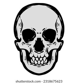 Skull head illustration art logo mascot design