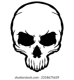 Skull head illustration art logo mascot design