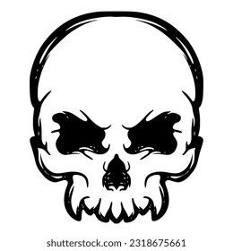 Skull head illustration art logo mascot design