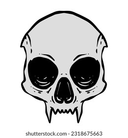 Skull head illustration art logo mascot design