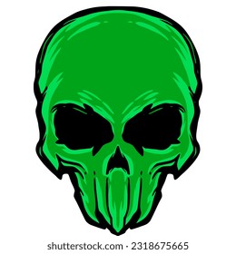 Skull head illustration art logo mascot design