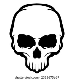 Skull head illustration art logo mascot design