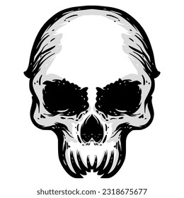 Skull head illustration art logo mascot design