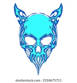Skull head illustration art logo mascot design
