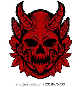 Skull head illustration art logo mascot design