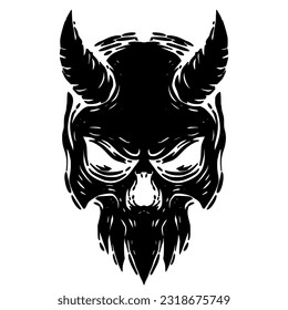 Skull head illustration art logo mascot design