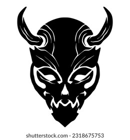 Skull head illustration art logo mascot design