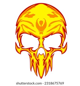 Skull head illustration art logo mascot design