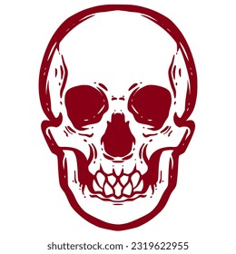 Skull head illustration art mascot logo design