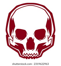Skull head illustration art mascot logo design