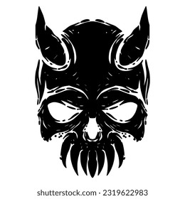 Skull head illustration art mascot logo design
