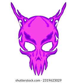 Skull head illustration art mascot logo design