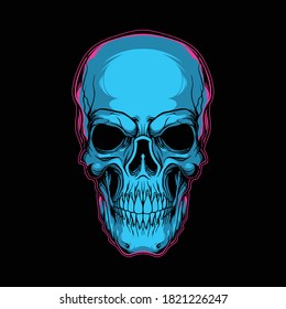 skull head illustration for commercial  use