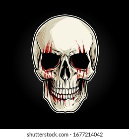 skull head illustration design vector