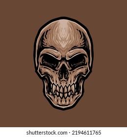 skull head Illustration design vector