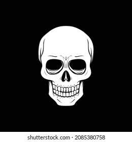 skull head illustration face human spooky skeleton