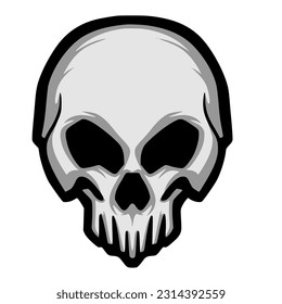 Skull head illustration logo mascot design art