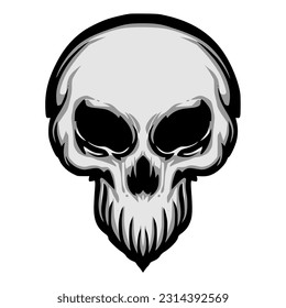 Skull head illustration logo mascot design art
