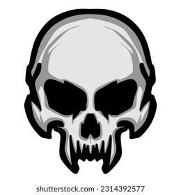 Skull head illustration logo mascot design art