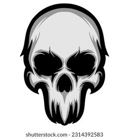 Skull head illustration logo mascot design art