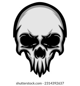 Skull head illustration logo mascot design art