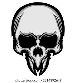 Skull head illustration logo mascot design art