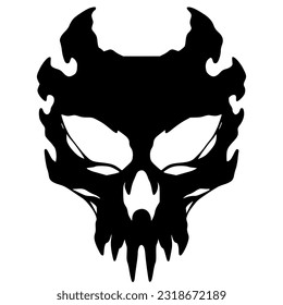 Skull head illustration logo mascot art design