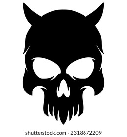 Skull head illustration logo mascot art design