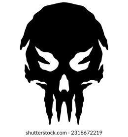 Skull head illustration logo mascot art design