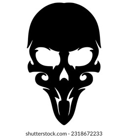 Skull head illustration logo mascot art design