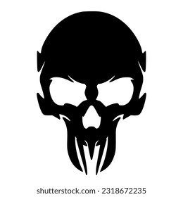 Skull head illustration logo mascot art design