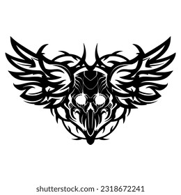 Skull head illustration logo mascot art design