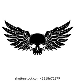 Skull head illustration logo mascot art design