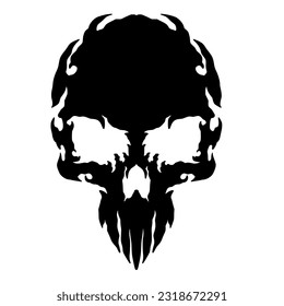 Skull head illustration logo mascot art design