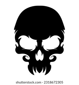 Skull head illustration logo mascot art design