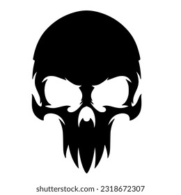 Skull head illustration logo mascot art design