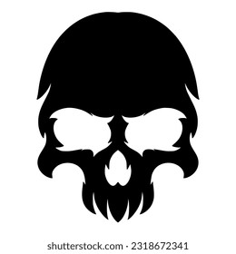 Skull head illustration logo mascot art design