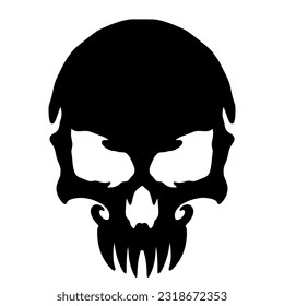 Skull head illustration logo mascot art design