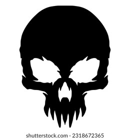 Skull head illustration logo mascot art design