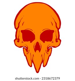 Skull head illustration logo mascot art design